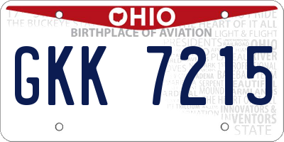 OH license plate GKK7215