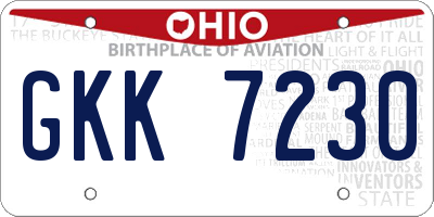 OH license plate GKK7230
