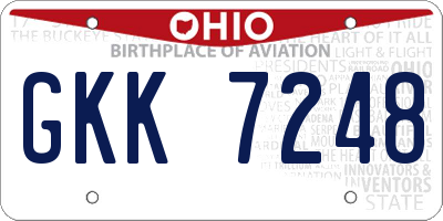 OH license plate GKK7248