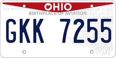 OH license plate GKK7255