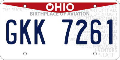 OH license plate GKK7261