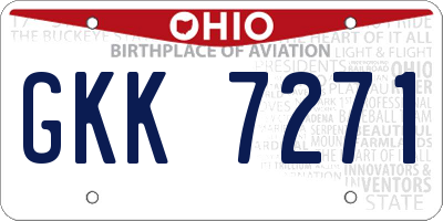 OH license plate GKK7271