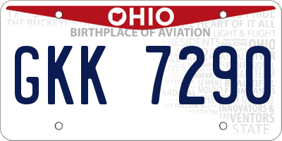 OH license plate GKK7290