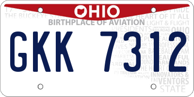 OH license plate GKK7312