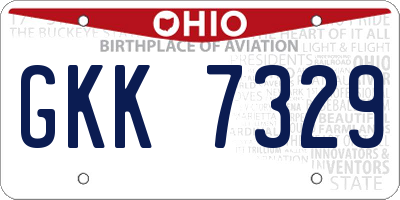 OH license plate GKK7329