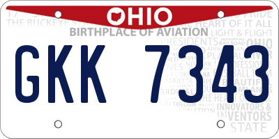 OH license plate GKK7343