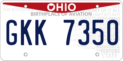 OH license plate GKK7350