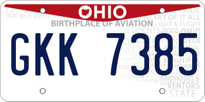 OH license plate GKK7385
