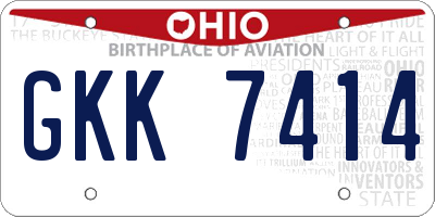 OH license plate GKK7414