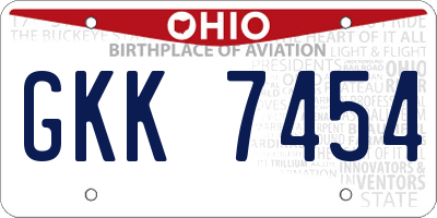 OH license plate GKK7454