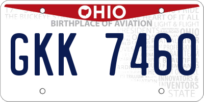 OH license plate GKK7460