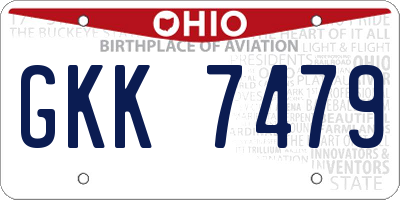 OH license plate GKK7479