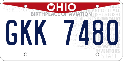 OH license plate GKK7480