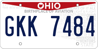 OH license plate GKK7484