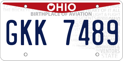 OH license plate GKK7489