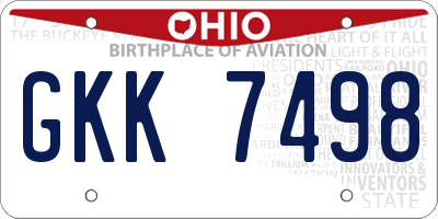 OH license plate GKK7498