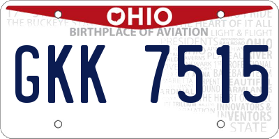 OH license plate GKK7515