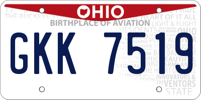 OH license plate GKK7519
