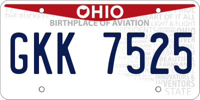 OH license plate GKK7525