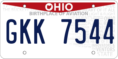 OH license plate GKK7544