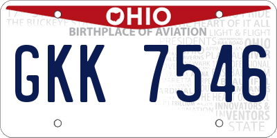 OH license plate GKK7546