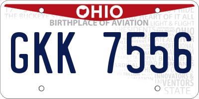OH license plate GKK7556