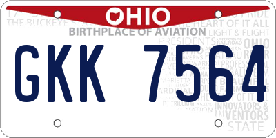 OH license plate GKK7564