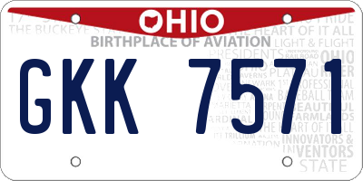 OH license plate GKK7571