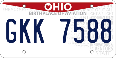 OH license plate GKK7588