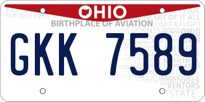 OH license plate GKK7589