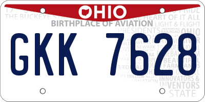 OH license plate GKK7628