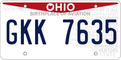 OH license plate GKK7635