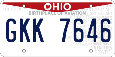 OH license plate GKK7646