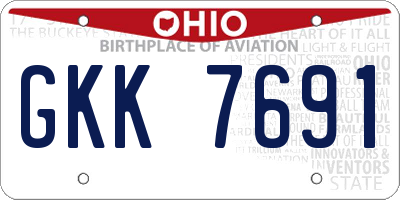 OH license plate GKK7691