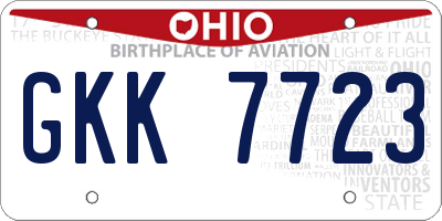 OH license plate GKK7723