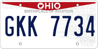 OH license plate GKK7734