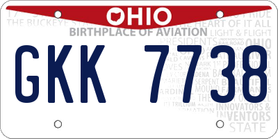 OH license plate GKK7738