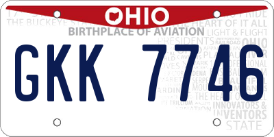 OH license plate GKK7746