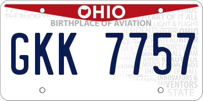 OH license plate GKK7757