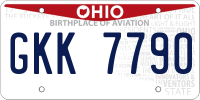 OH license plate GKK7790