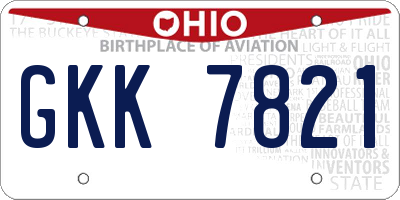 OH license plate GKK7821