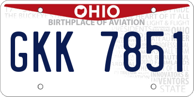OH license plate GKK7851