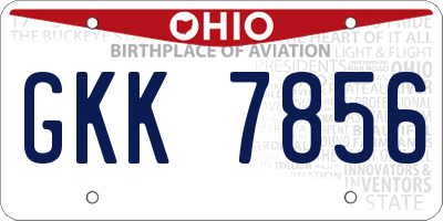 OH license plate GKK7856