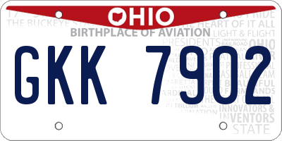 OH license plate GKK7902