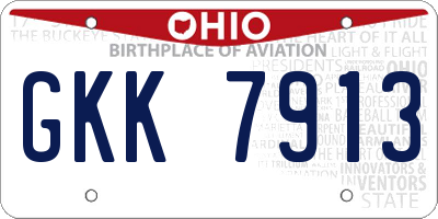OH license plate GKK7913