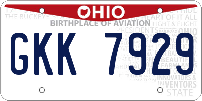 OH license plate GKK7929