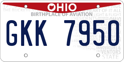 OH license plate GKK7950