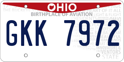 OH license plate GKK7972