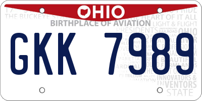 OH license plate GKK7989