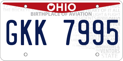OH license plate GKK7995